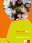 Wir Neu A2.1 - учебник и тетрадка  по немски език -Lehr- und Arbeitsbuch mit Audio-CD